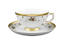 Набор чайных пар 6шт Constanza Creme Primavera Gold Falkenporzellan