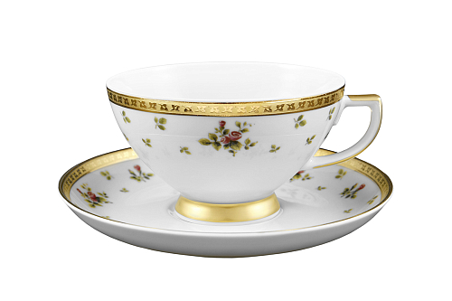 Набор чайных пар 6шт Constanza Creme Primavera Gold Falkenporzellan