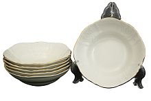 Набор салатников 16см 6шт Белый узор слоновая кость Bernadotte