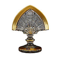 Салфетница 14см н/н хрусталь с золотом Снежинка Crystal HeArt