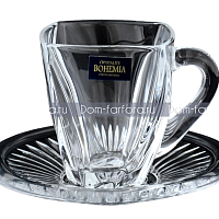 Набор чайных пар 6пер 12пр Neptune Crystalite Bohemia