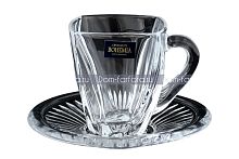 Набор чайных пар 6пер 12пр Neptune Crystalite Bohemia