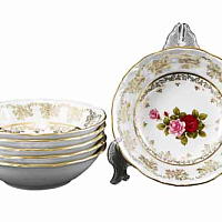 Набор салатников 16см 6шт Аристократ Роза Queen's Crown