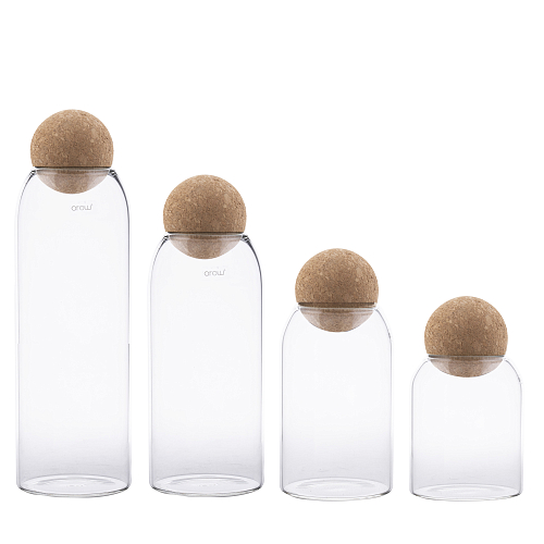 Набор банок для сыпучих продуктов 4шт Arow