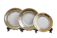 Набор тарелок 18пр Фредерика Бежевый лист