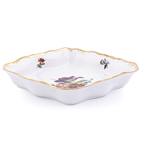 Салатник 21см квадратный 1шт Мейсенский букет Queen's Crown