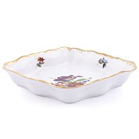 Салатник 21см квадратный 1шт Мейсенский букет Queen's Crown