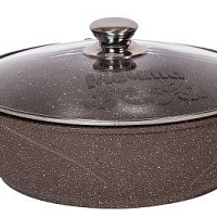 Жаровня 5л 30см с крышкой Гранит Brown Мечта