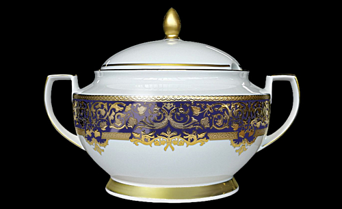 Супник с крышкой Natalia Cobalt Gold Falkenporzellan 