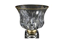 Фруктовница 24,5см на ножке Flame Матовое золото AS Crystal