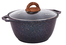 Кастрюля 6л со стекл. крышкой Granit ultra Blue Kukmara