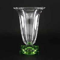 Ваза 29см Magma зеленая ножка Crystalite Bohemia