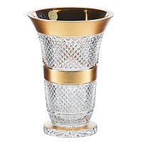 Ваза 20,5см хрусталь с золотом Фелиция Crystal HeArt