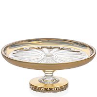 Тортница 32см хрусталь с золотом Max Crystal
