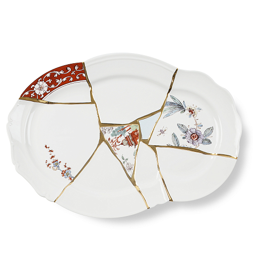 Блюдо овальное 42,5*29см Kintsugi Seletti