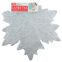 Набор салфеток кухонных 38см 4шт Кленовый лист серебряный Доляна