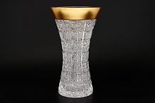 Ваза 30см хрусталь с золотом Снежинка Crystal HeArt