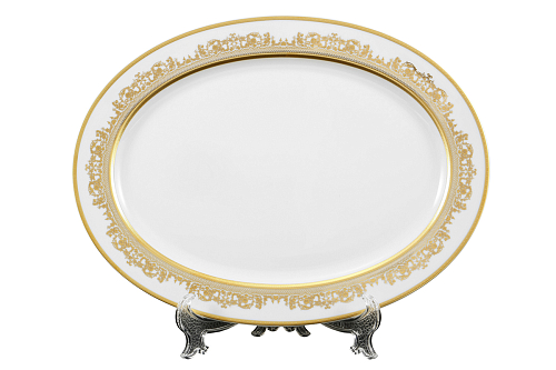 Блюдо овальное 36см 1шт Constanza Creme Gold 9359