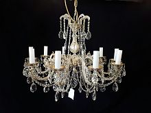 Люстра 10 рожковая патина с белыми плафонами Royal Bohemia