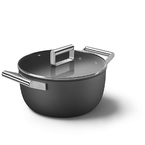 Кастрюля с/кр 24см Smeg чёрная Стиль 50-х гг Кастрюля с/кр 24см Smeg чёрная Стиль 50-х гг
