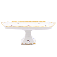 Поднос 37см рулетница на ножке Мейсенский цветок Слоновая кость Аристократ 