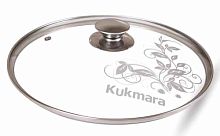 Крышка стеклянная 22см с ободком и ручкой из нерж. стали Кукмара