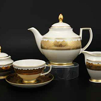 Сервиз чайный 6пер 15пр Agadir Braun Gold Falkenporzellan