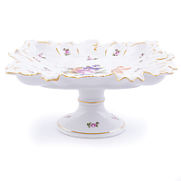 Блюдо квадратное 36см фигурное на ножке Полевой цветок