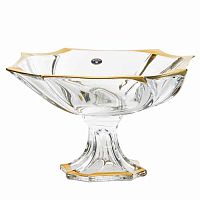 Фруктовница 33см на ножке Neptune Матовое золото Pallme Konig As Crystal