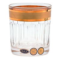 Набор стаканов 320мл 6шт хрусталь с золотом Max Crystal