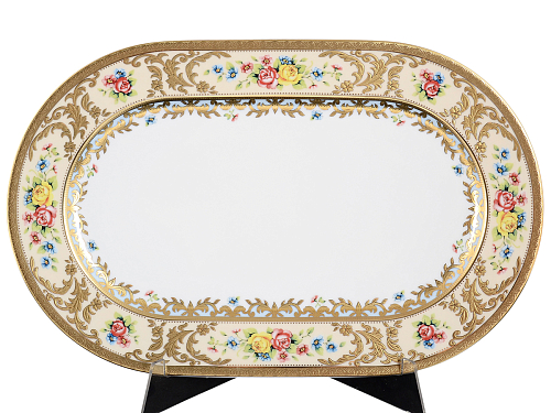 Блюдо овальное 36см Vienna Creme Gold