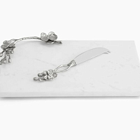 Доска для нарезки 45см с ножом White Orchid Michael Aram