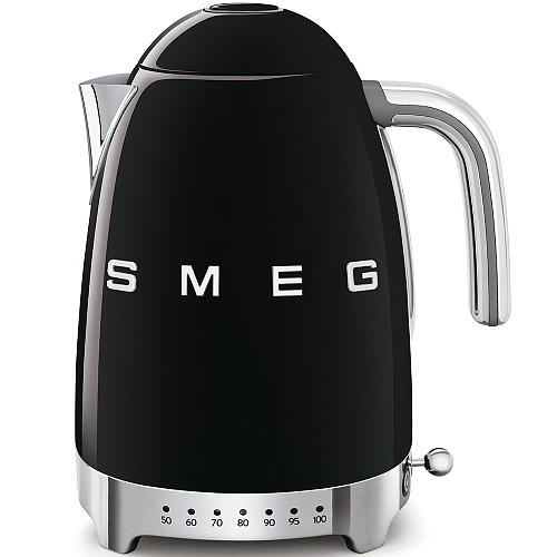Чайник электрический 1,7л Smeg чёрный с регулир темпер Стиль 50-х гг