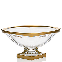 Фруктовница 34см на ножке Magma Матовое золото AS Crystal