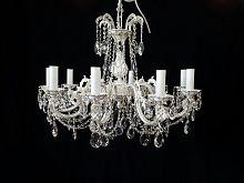 Люстра 10 рожковая золото с белыми плафонами Royal Bohemia