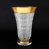 Ваза 35см хрусталь с золотом Снежинка Crystal HeArt