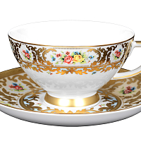 Набор чайных пар 6шт Vienna Creme Gold Falkenporzellan 