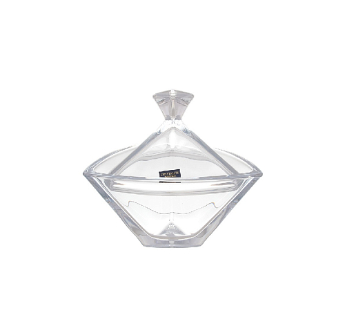 Конфетница 18см с крышкой Triangle Crystalite Bohemia
