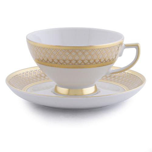 Набор чайных пар 155мл 6шт Valencia Crem Gold