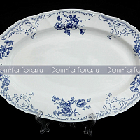 Блюдо овальное 36см Синие розы (3шт кор) Bernadotte