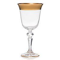 Набор фужеров 220мл 6шт Матовая полоса золото