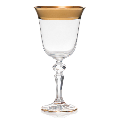 Набор фужеров 220мл 6шт Матовая полоса золото