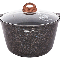Кастрюля 8л со стекл. крышкой Granit ultra Blue Kukmara