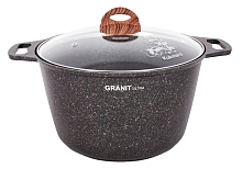 Кастрюля 8л со стекл. крышкой Granit ultra Blue Kukmara