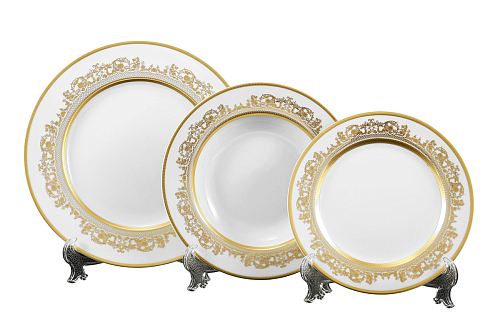 Набор тарелок 18пр Constanza Creme Gold 9359