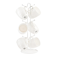 Набор кружек 300мл 6шт на подставке Тропики Elan Gallery