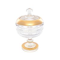 Варенница с крышкой н/н 11,6см 1шт хрусталь с золотом Moser Crystal HeArt