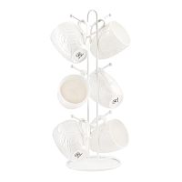 Набор кружек 300мл 6шт на подставке Тропики Elan Gallery