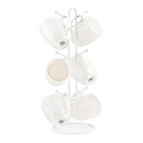 Набор кружек 300мл 6шт на подставке Тропики Elan Gallery