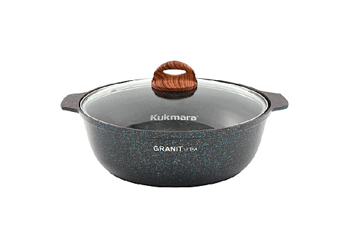 Жаровня 3л со стеклянной крышкой Granit Ultra Blue Кукмара